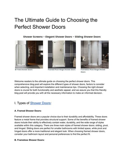 Ppt The Ultimate Guide To Choosing The Perfect Shower Doors