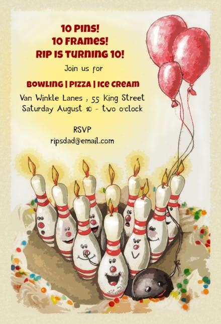 Free Printable Girl Bowling Birthday Party Invitations | Kids Matttroy