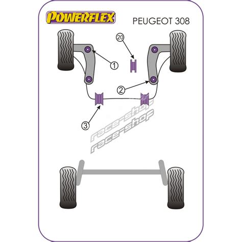 Powerflex Front Anti Roll Bar Bush 21mm Peugeot 308 2007 2014 Races