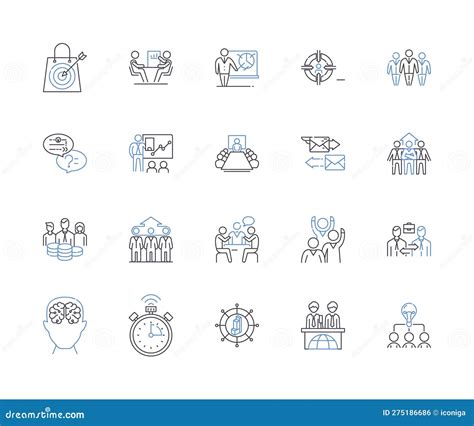 Management Brainstorming Outline Icons Collection Brainstorming