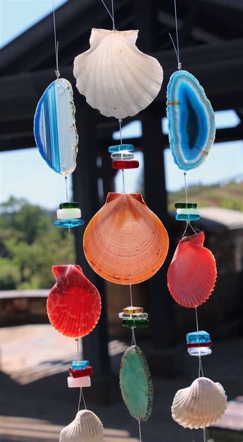 Driftwood Seashell Wind Chimes Sea Shell Wind Chimes Hand Etsy Wind