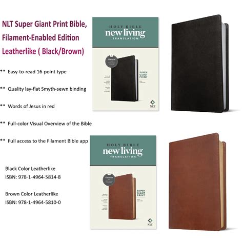 Nlt Super Giant Print Bible Filament Enabled Edition Red Letter