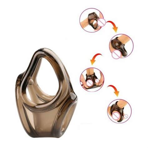 Male Scrotum Testicle Squeeze Rings Cage Soft Stretcher Cbt Enhancer