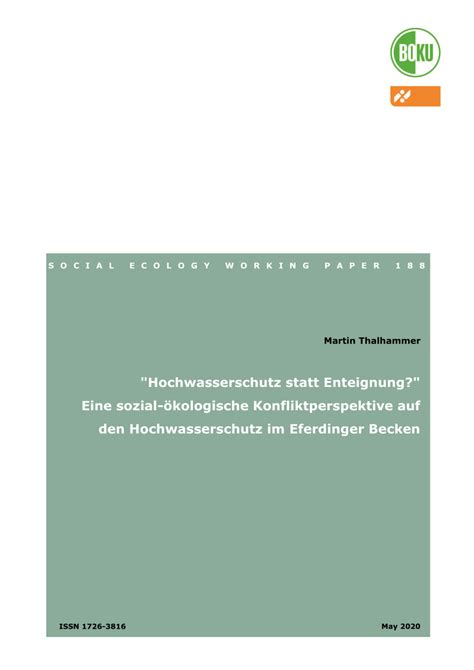 Pdf Social Ecology Working Paper Hochwasserschutz Statt