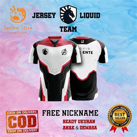 Jual Jersey Kaos Baju Liquid Avenger DOTA AOV PUBG Mobile Legend Free