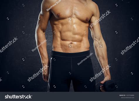 Athletic Muscled Man Taurus Muscular Naked Stock Photo