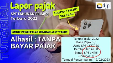 Cara Lapor Pajak SPT Tahunan Online Terbaru Menggunakan HP Untuk