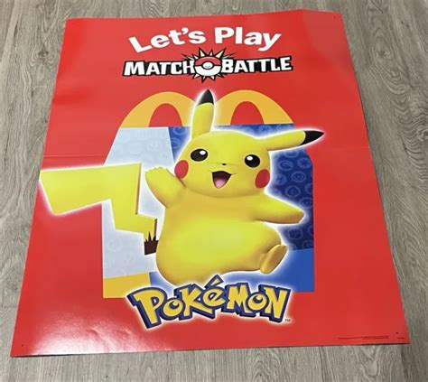 Mcdonald S Happy Meal Pok Mon Match Battle Poster Set Pikachu