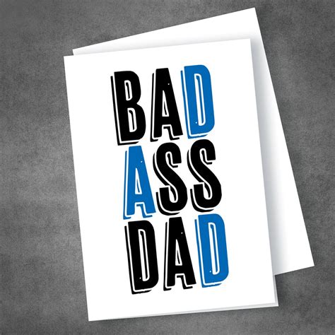 Bad Ass Dad Father S Day Birthday Card Send Direct Etsy