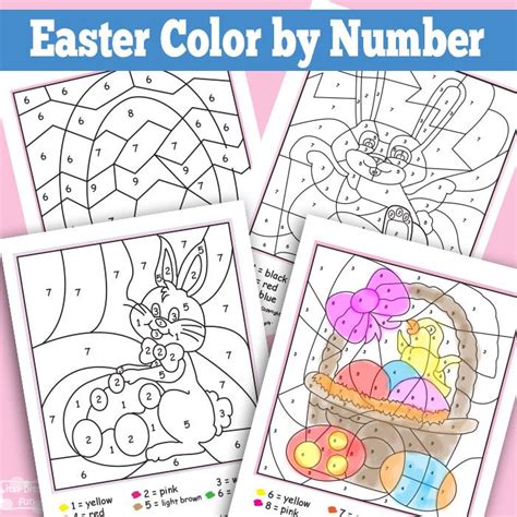 Easter Color By Numbers Worksheets The Egg Color By Numbers And By