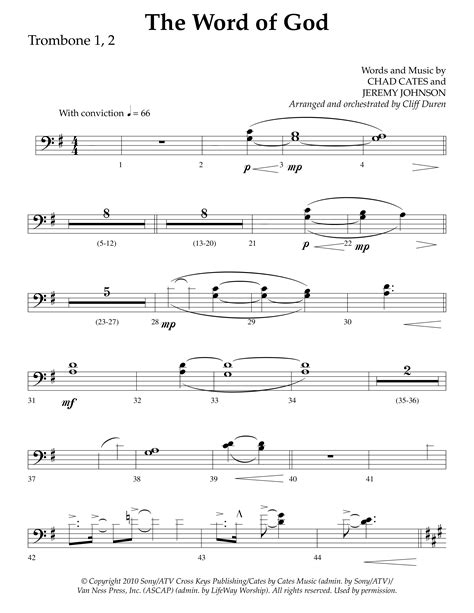 The Word Of God Choral Anthem Satb Trombone Sheet Music Pdf Lifeway