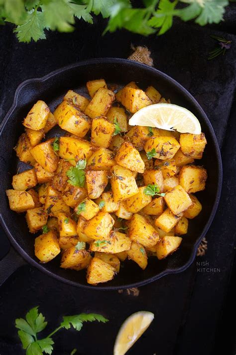 Jeera Aloo Cumin Potatoes Video Nish Kitchen