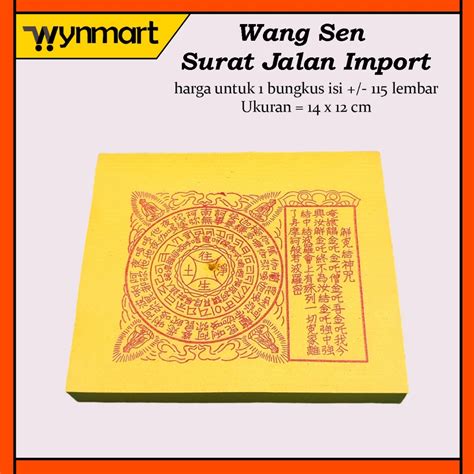 Jual Kertas Sembahyang Surat Jalan Import Wang Sen Kotak Per Bungkus