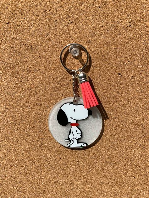 Snoopy Keychain Woodstock Keychain With Tassel Charlie Brown Etsy