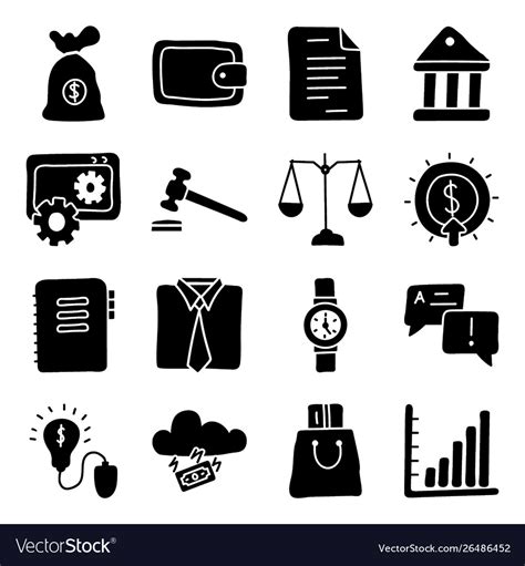 Business And Finance Icons Pack Royalty Free Vector Image