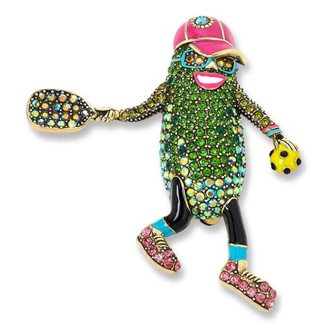 Heidi Daus Pickleball Anyone Crystal And Enamel Pin 23101560 HSN