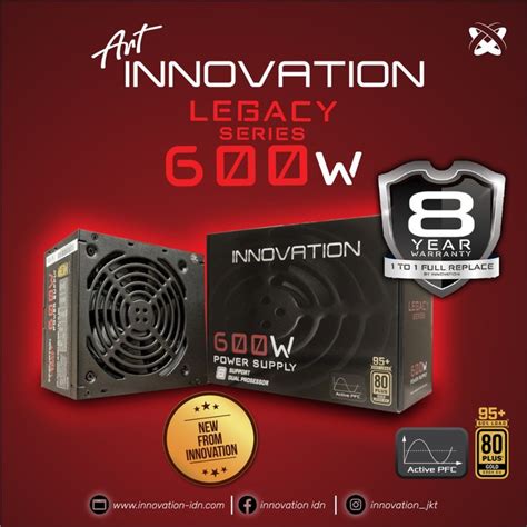 Jual PSU Innovation 600W 80 GOLD Garansi 8th Ganti Baru Indonesia