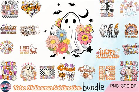 Retro Halloween Sublimation Bundle Graphic By Cherry Blossom Creative