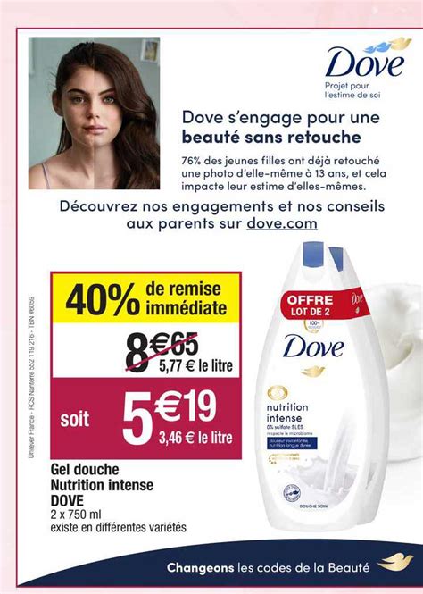 Promo Gel Douche Nutrition Intense Dove Chez Migros France ICatalogue Fr