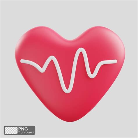 Premium Psd 3d Render Heart Rate