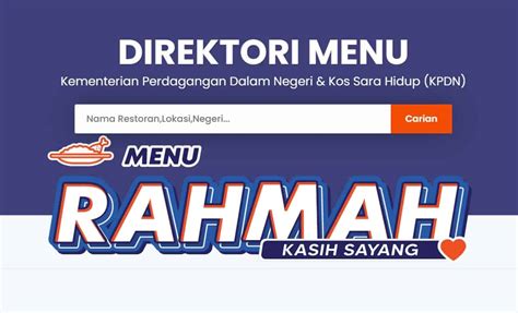 Senarai Lokasi Menu Rahmah Seluruh Malaysia Kpdn