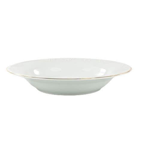 Prato Fundo 23cm Porcelana Schmidt Dec Filetado Ouro Pomerode 0010