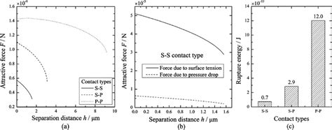 Calculated Attractive Force And Rupture Energy For Different Contact