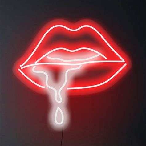 Dripping Lips Led Neon Sign Custom Neon Sign Custom Neon Etsy Neon