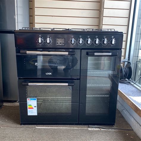 LOGIK LRC90B21 90 Cm Dual Fuel Range Cooker Black Shop At Home INYDY