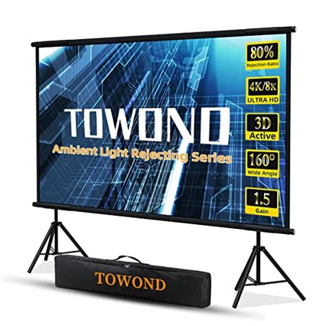 Projector Screen And Stand Towond 100 Inch Ambient Light Rejecting