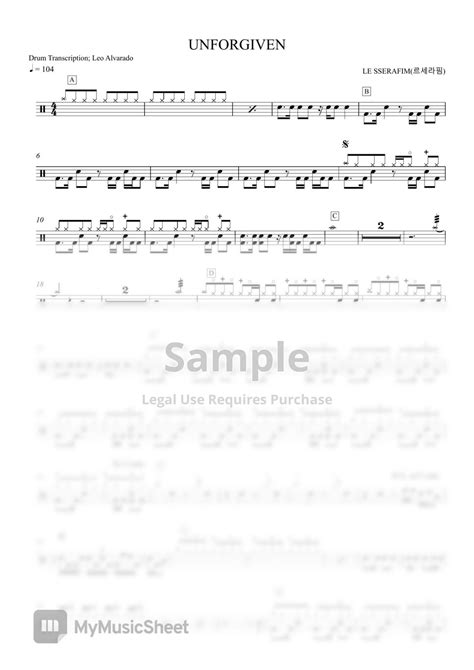 Le Sserafim Unforgiven Sheets By Drum Transcription Leo Alvarado