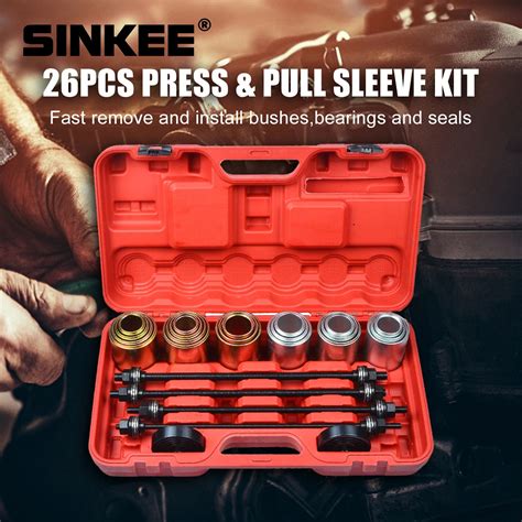 26Pcs Universal Press And Pull Sleeve Tool Kit Bush Bearing Remover