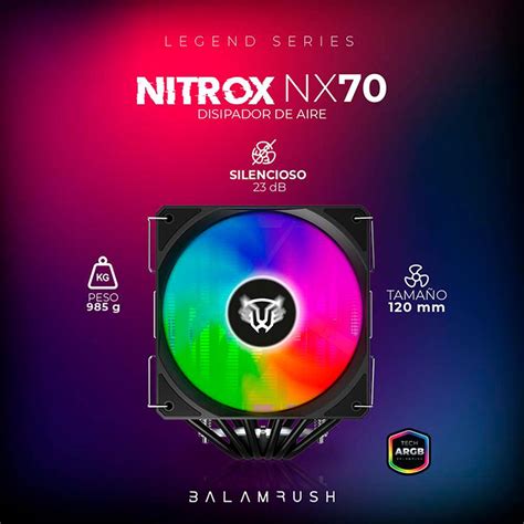 Disipador Gamer Balam Rush Nitrox Nx Mm Argb Lga Am Br