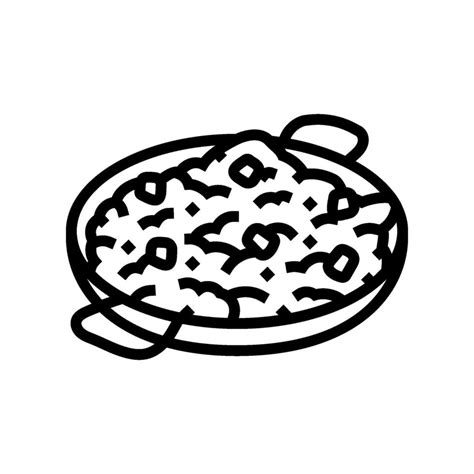 Paella Plato Espa Ol Cocina L Nea Icono Vector Ilustraci N