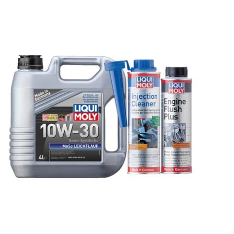 Liqui Moly Bundle With Mos Semi Synthetic W Engine Flush And