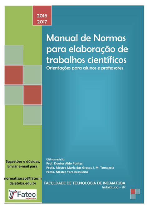 Pdf Manual De Normas Para Elabora O De Trabalhos Cient Ficos