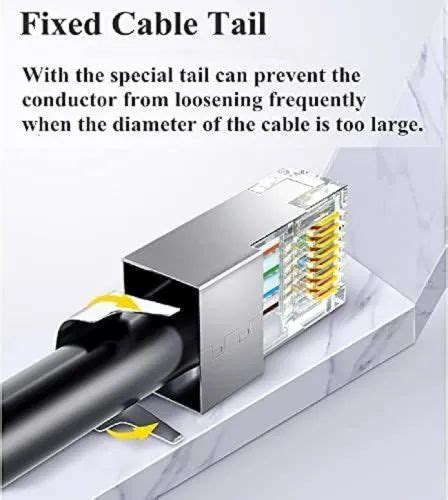 FEDUS Rj45 Cat7 Cat6A Crimping Connectors Plug Nickel Plated Prong