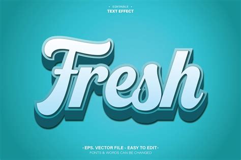 Efecto De Texto Fresco Vector Editable D Vector Premium