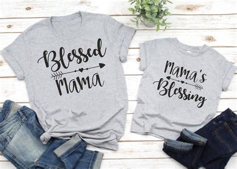 Blessed Mama Shirt Mamas Blessing Mommy And Me Outfit Etsy