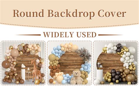 Amazon Laeacco Rustic Wood Round Backdrop Cover X Ft Retro