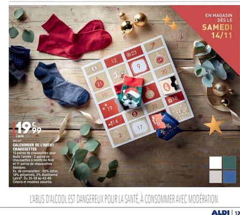 Promo Calendrier De Lavent Chaussettes Walkx Chez Aldi Icatalogue Fr