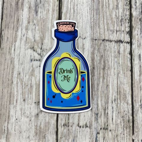 Alice In Wonderland Drink Me Potion Bottle Sticker Etsy Vinyl