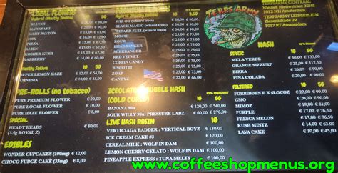 Terps Army Latest Menu Coffeeshopmenus Org