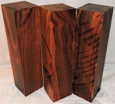 Three Arizona Desert Ironwood 3x3x12 Blanks Lathe Woodturning Timber