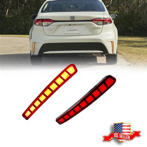 GTINTHEBOX 2X LED Red Rear Bumper Reflectors Tail Brake Lights For 2020