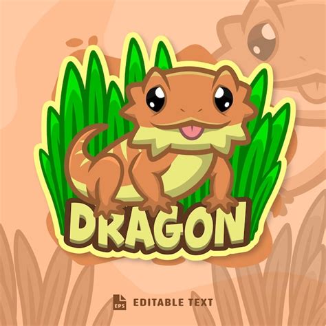 Premium Vector Bearded Dragon Cute Logo Mascot