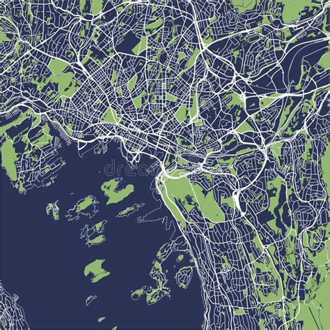 Mapa De La Ciudad De Oslo Noruega Ilustración Del Vector Ilustración