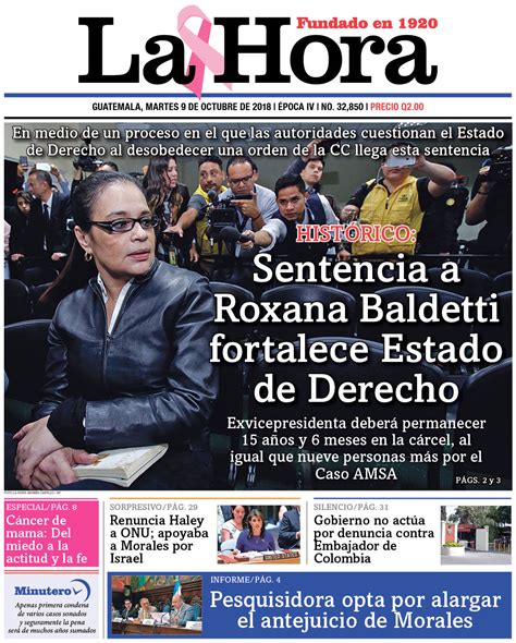 Diario La Hora on Twitter PORTADA DE HOY HISTÓRICO Sentencia a