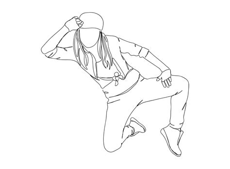 Premium Vector Hip Hop Dancer Single Line Art Drawing Continues Line