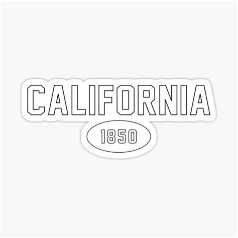 California 1850 Black Outline Sticker For Sale By Pek1787 Redbubble